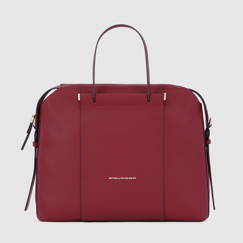 Sac à Dos/sac Bandoulière Piquadro Homme - Cuir Et Nylon Bordeaux - Occasion Très Bon état